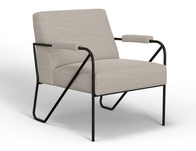 IUP132-ACH-161 Wooden Frame & Metal Base, Armchair "Lotus"