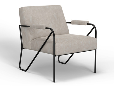 IUP132-ACH-210 Wooden Frame & Metal Base, Armchair "Lotus"