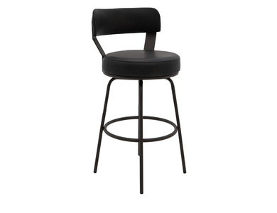 IUP701-BST24-216 Wooden Frame & Metal Base, 24" Upholstered Barstool "Maison"