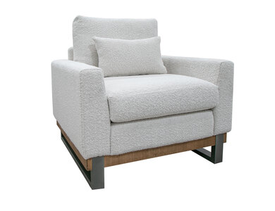 IUP241-ACH-101 Metal & Wood Base, Armchair "Mita"
