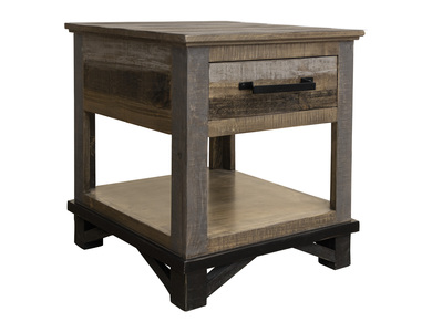 IFD6441END 1 Drawer End Table "Loft Brown"