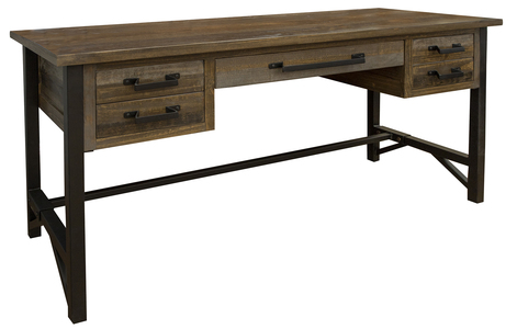 IFD6441DSK 5 Drawer Desk "Loft Brown"