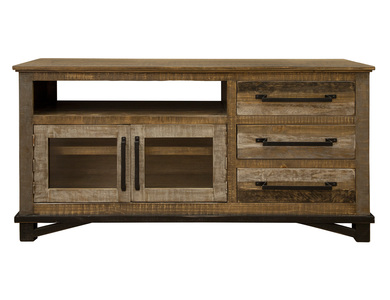 IFD6441STN62 3 Drawer, 2 Doors 62" TV Stand "Loft Brown"