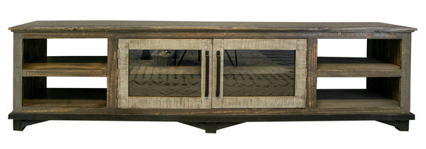 IFD6441STN93 2 Door 93" TV Stand "Loft Brown"