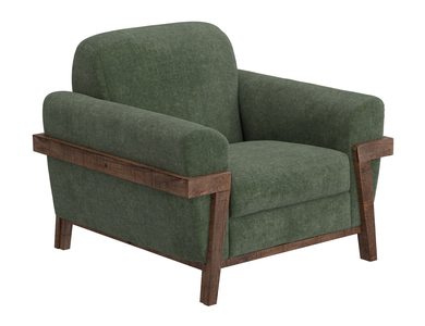 IUP644-ACH-111 Wooden Frame & Base, Armchair "Loft Brown"