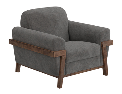 IUP644-ACH-121 Wooden Frame & Base, Armchair "Loft Brown"