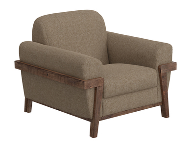 IUP644-ACH-152 Wooden Frame & Base, Armchair "Loft Brown"