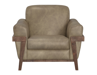 IUP644-ACH-201 Wooden Frame & Base, Armchair "Loft Brown"