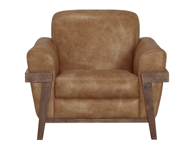 IUP644-ACH-202 Wooden Frame & Base, Armchair "Loft Brown"
