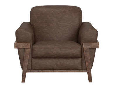 IUP644-ACH-212 Wooden Frame & Base, Armchair "Loft Brown"