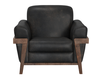 IUP644-ACH-216 Wooden Frame & Base, Armchair "Loft Brown"