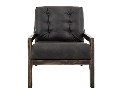 IUP442-ACH-216 Wooden Frame, Upholstered Armchair "Black Balam"