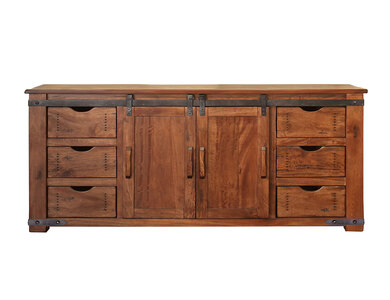 IFD866STAND-70 6 Drawer 2 Door 70" TV Stand "Parota"