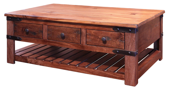 IFD866CKTL 6 Drawer Cocktail Table "Parota"