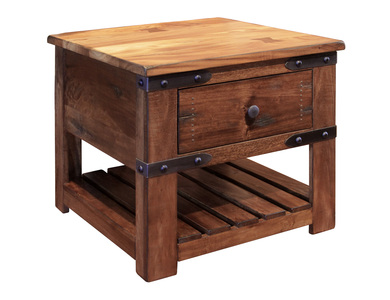 IFD866END 1 Drawer End Table "Parota"