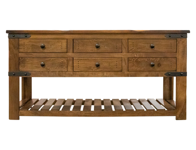 IFD866SOFA 6 Drawer Sofa Table "Parota"