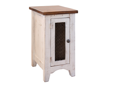 IFD360CST-W 1 Metal Mesh Door Chairside Table "Pueblo"