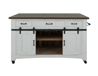 IFD360ISLAND 3 Drawer 2 Sliding Doors 4 Mesh Doors Kitchen Island "Pueblo"