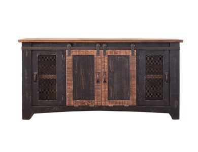 IFD370STAND-60 2 Sliding Doors, 2 Mesh Doors 60" TV Stand "Pueblo"