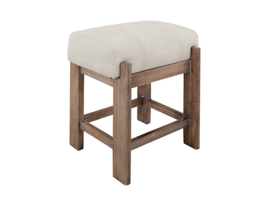 IFD4321STL24IV Wooden Frame & Upholstered Seat, Stool 24" "White Balam"
