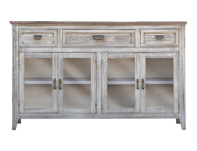 IFD2951CNSWT 3 Drawer 4 Glass Door Console "Sahara"
