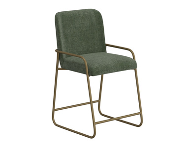 IUP800-BST24-111 Wooden Frame & Metal Base, 24" Upholstered Barstool