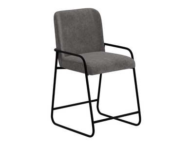 IUP800-BST24-121 Wooden Frame & Metal Base, 24" Upholstered Barstool