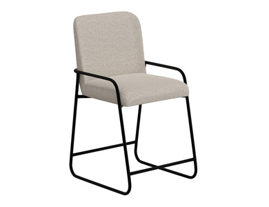 IUP800-BST24-161 Wooden Frame & Metal Base, 24" Upholstered Barstool