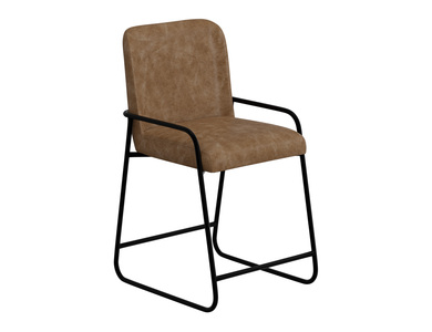 IUP800-BST24-202 Wooden Frame & Metal Base, 24" Upholstered Barstool