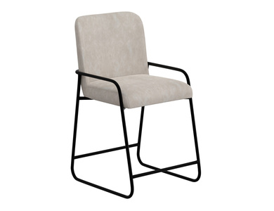 IUP800-BST24-210 Wooden Frame & Metal Base 24" Upholstered Barstool