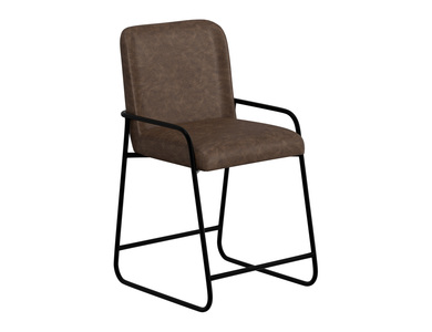 IUP800-BST24-212 Wooden Frame & Metal Base, 24" Upholstered Barstool