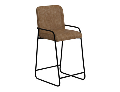 IUP800-BST30-202 Wooden Frame & Metal Base, 30" Upholstered Barstool