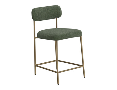 IUP801-BST24-111 Wooden Frame & Metal Base, 24" Upholstered Barstool