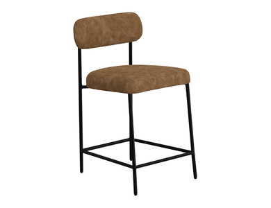 IUP801-BST24-202 Wooden Frame & Metal Base, 24" Upholstered Barstool