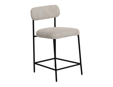 IUP801-BST24-210 Wooden Frame & Metal Base, 24" Upholstered Barstool