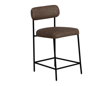 IUP801-BST24-212 Wooden Frame & Metal Base, 24" Upholstered Barstool