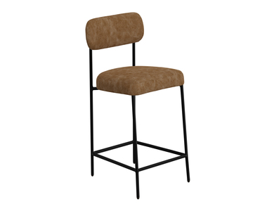 IUP801-BST30-202 Wooden Frame & Metal Base, 30" Upholstered Barstool