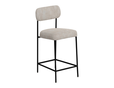 IUP801-BST30-210 Wooden Frame & Metal Base, 30" Upholstered Barstool