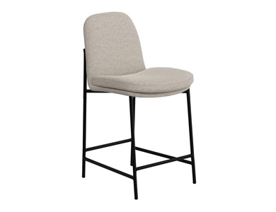 IUP803-BST24-161 Wooden Frame & Metal Base, 24" Upholstered Barstool