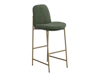 IUP803-BST30-111 Wooden Frame & Metal Base, 30" Upholstered Barstool
