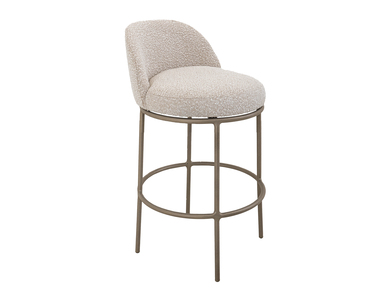 IUP807-BST24-101 Upholstered Seat & Metal Frame Barstool, 24" "Snow"