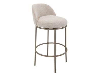 IUP807-BST30-101 Upholstered Seat & Metal Frame Barstool, 30" "Snow"