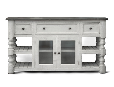 IFD4691STD60 3 Drawer 2 Glass Door 60" TV Stand "Stone"
