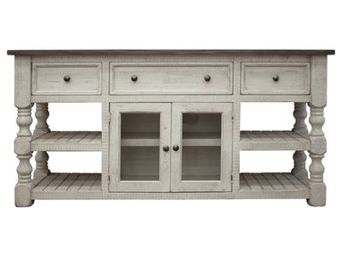 IFD4691STD70 3 Drawer 2 Glass Doors 70" TV Stand "Stone"