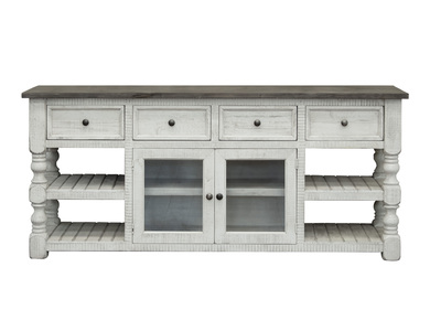 IFD4691STD80 4 Drawer 2 Glass Doors 80" TV Stand "Stone"