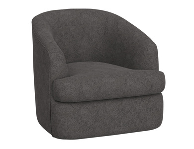 IUP854-ACH-121 Wooden Frame & Metal Base, 360 Degree Swivel Accent Chair "Tumbi"