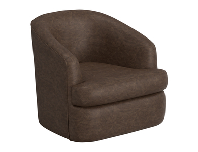 IUP854-ACH-212 Wooden Frame & Metal Base, 360 Degree Swivel Accent Chair "Tumbi"