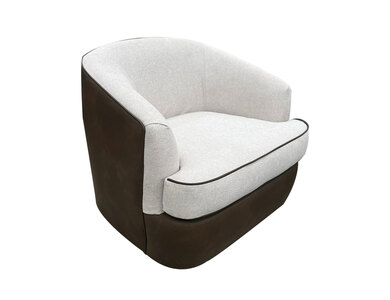 IUP854-ACH-261 Bicolor Fabric, Wooden Frame & Metal Base, 360 Degree, Armchair "Tumbi"