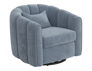 IUP515-ACH-190 Wooden Frame & Metal Base, 360 Degree Swivel Glider Accent Chair "Viera"