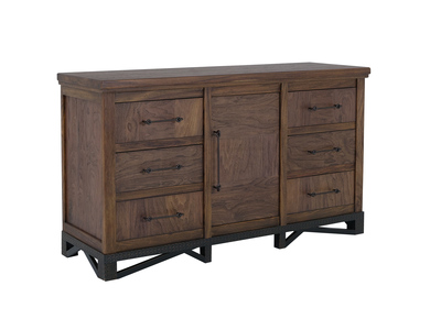 IFD3421DSR 6 Drawer, 1 Door Dresser "Walnut"
